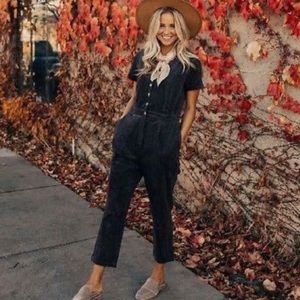 Roolee Oceana Navy Blue Corduroy Jumpsuit